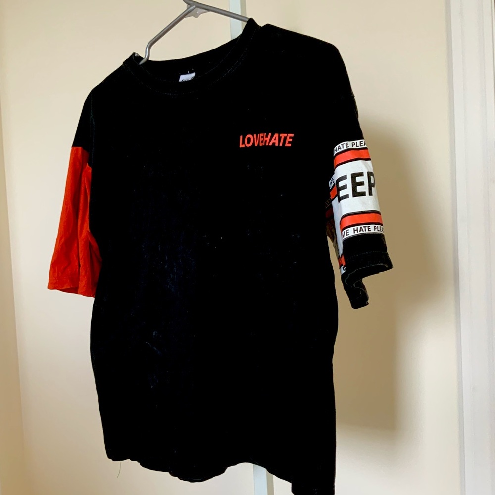 Black and Orange Asymmetric Tee